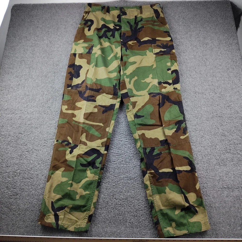 Propper Military Pants Cargo Trousers Mens Medium Long Woodland Camo Combat EUC